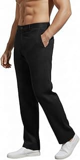Linen Pants for man | Lower for man | Chinos for Casual Wear |Straight fit Trouser for Men | Elastic Waist Brethable Summer Pants for Regular, Office Wear