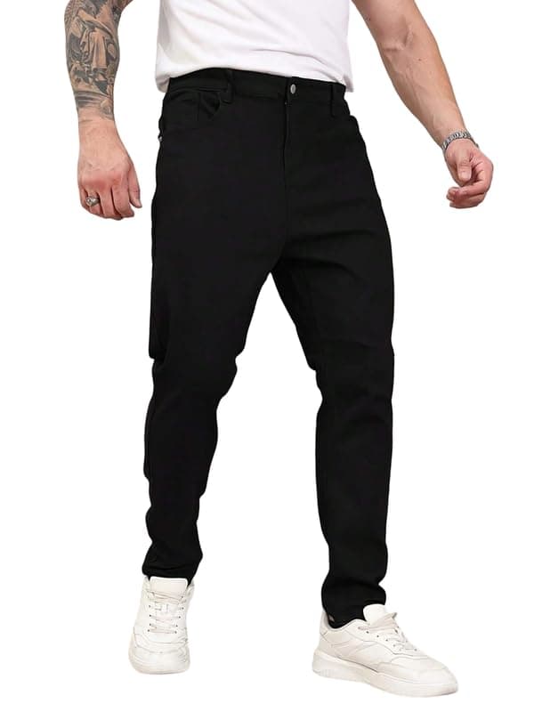 London Hills Men's Regular Fit Mid Rise Cotton Jeans for Man | Straight Fit Jeans for Man | Pant | Mens Bottom Wear | Pants | Jean's for Men | Jins Pant for Men | Denim Jeans