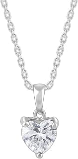 GIVA 925 Anushka Sharma Silver Solitaire Heart Pendant with Link Chain |Gifts for Girlfriend, Gifts for Women & Girls| With Certificate of Authenticity and 925 Stamp | 6 Month Warranty