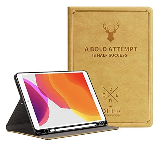 MOCA Case for iPad Air 5 5th / Air 4 4th Generation Case 10.9'' 2022/2020 [Soft Back/Pencil Holder] iPad A2588/A2589/A2591/A2316/A2324/A2325/A2072 Smart Stand Flip Cover Case, Brown, (F674)
