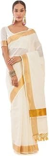 Soch Off White Cotton Kasavu Saree With Zari Woven Borders