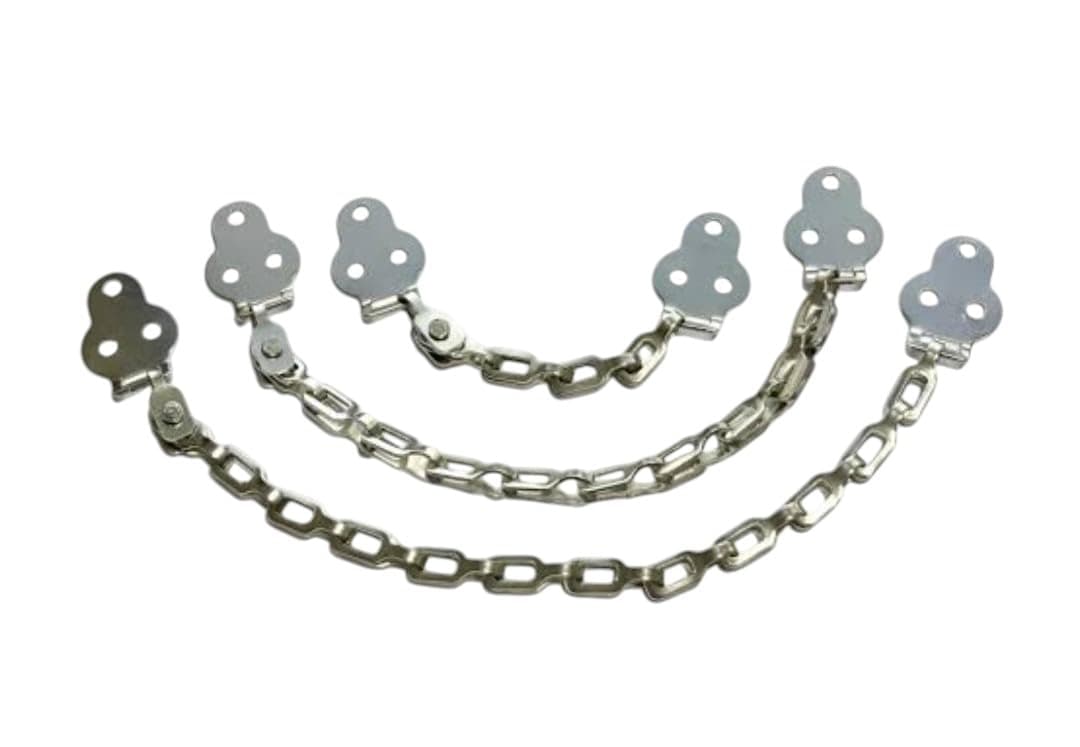 ADISON Drawer Chain 6 Inch Stainless Steel Safety Chain for Doors, Windows & Cupboards, Heavy Duty Durable Chain for Security Applications, Easy Installation, Includes 4 Chains with 10 Screws