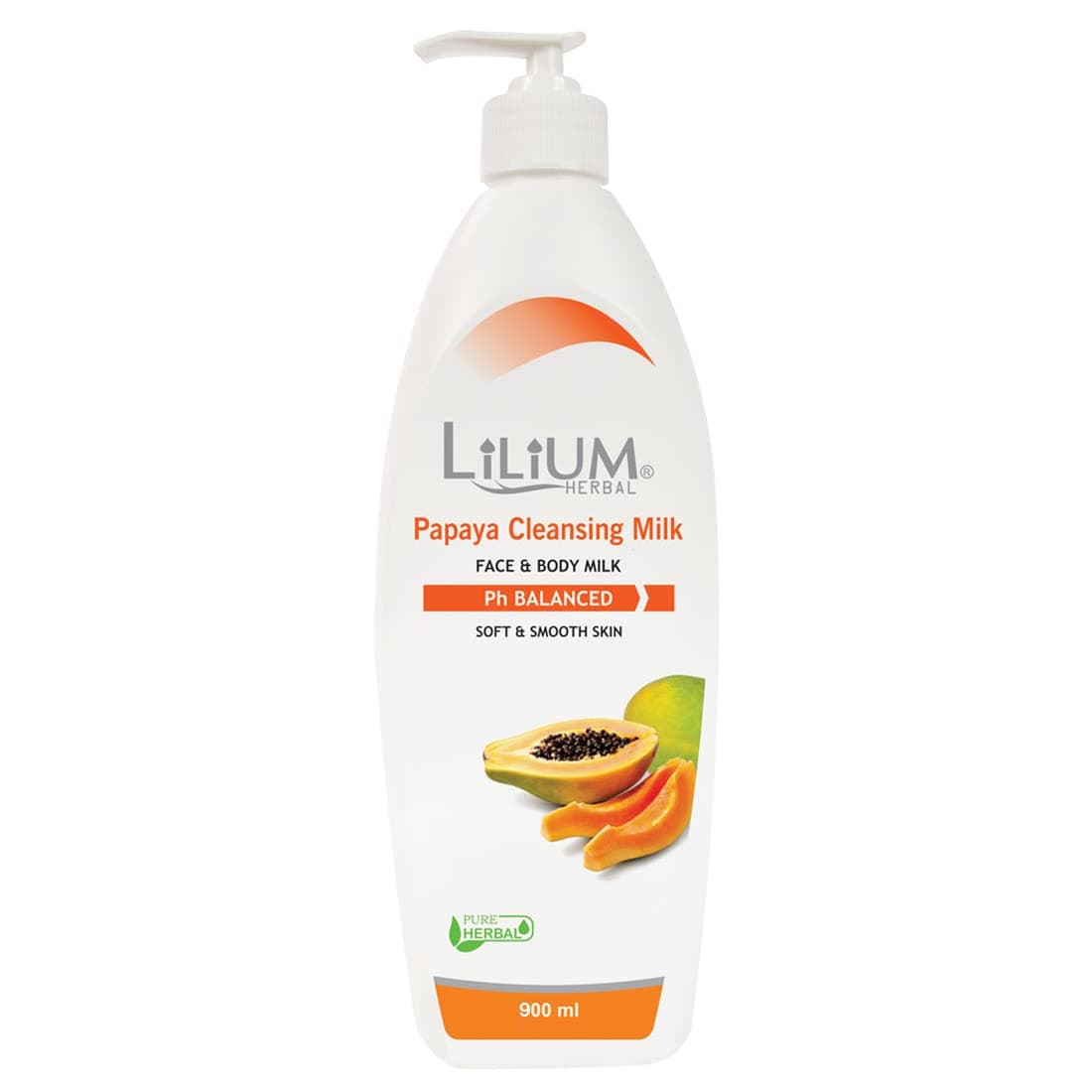 Lilium Herbal Papaya Cleansing Milk 900ml, Soft & Smooth Skin, Deep Cleanse, Hydration, Brightening, Soothing, Radiant Complexion, Exfoliation, All Skin Types, For Women & Men