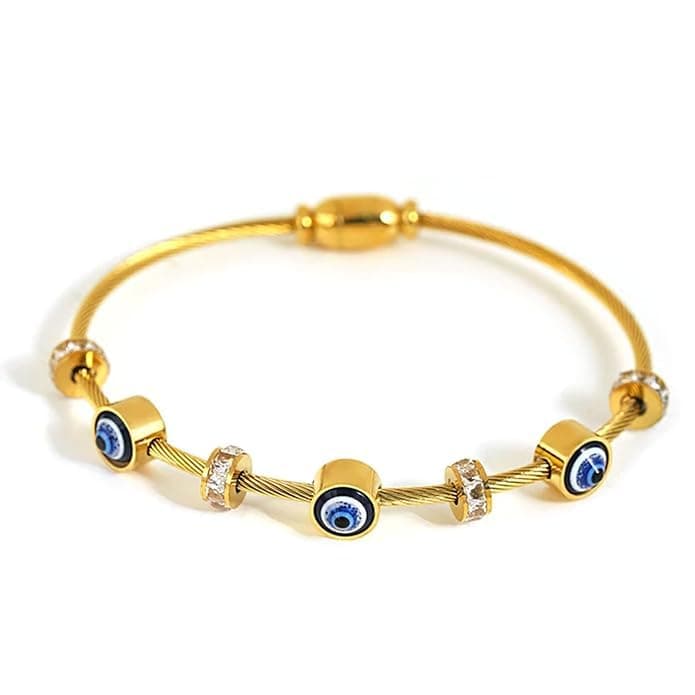Glamlife Evil Eye Bracelet for Women | Anti Tarnish Bracelet | Stylish Magnet Bracelet Kada for Women, Girls | Aesthetic Jewellery for Women
