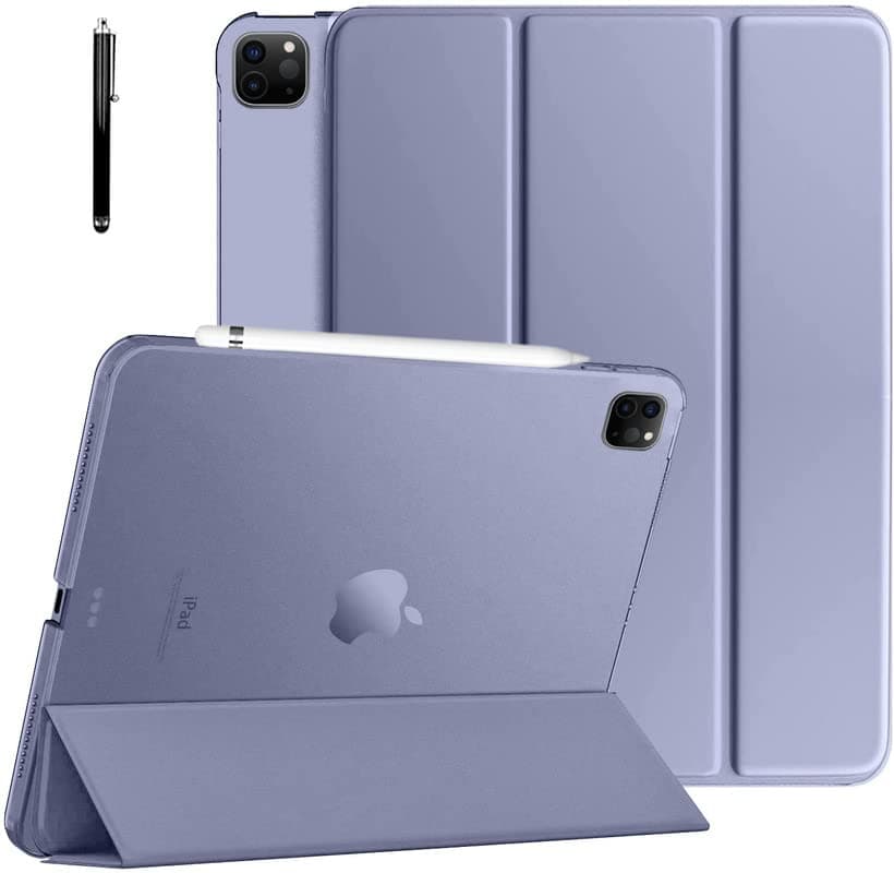 Robustrion Flip Stand Case Cover for iPad Pro 11 inch Case 3rd Gen / 4th Gen 2022 M1 [Auto Sleep Wake] with Translucent Hard Back - Lavender