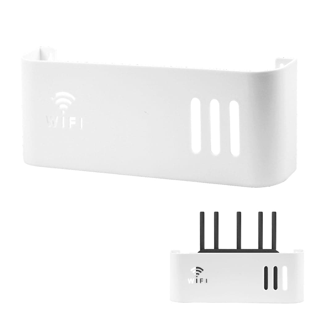 HASTHIP WiFi Router Shelf 12.2 * 2.17 * 4.33 cm Wall-Mount Cable Storage | Keeps Devices Tidy with Stable Wall Support, Hides Cables, Durable ABS Build, Easy Mounting for Small Spaces