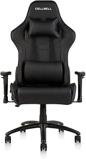 CELLBELL GC02 Transformer Series Gaming/Racing Style Ergonomic High Back Chair with Removable Neck Rest and Adjustable Back Cushion with 3 Years of Warranty [Full Black]