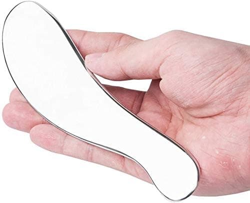 Livronic® Gua Sha Massage Tool,Stainless Steel Scraping massage IASTM Tools GREAT Soft Tissue Mobilization,Soft Tissue Upgrade Physical Therapy Stuff used for Back, Legs, Arms, Neck, Shoulder (S-SHAPE (STEEL))