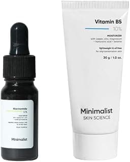 Minimalist Clear Skin & Oil Balance Skincare Bundle | Niacinamide 10% Serum + Lightweight B5 Moisturizer | For Acne-Prone, Oily & Dehydrated Skin | Non-Greasy Daily Routine