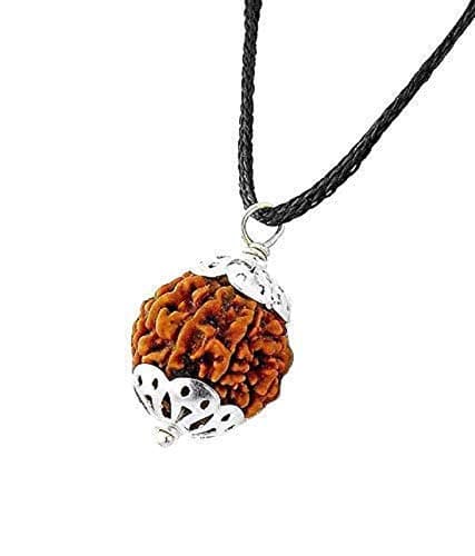 ishaSpirituals Original Rudraksha Pendant for man Lab Certified Nepali i Rudraksha Locket in Red and Black Thread
