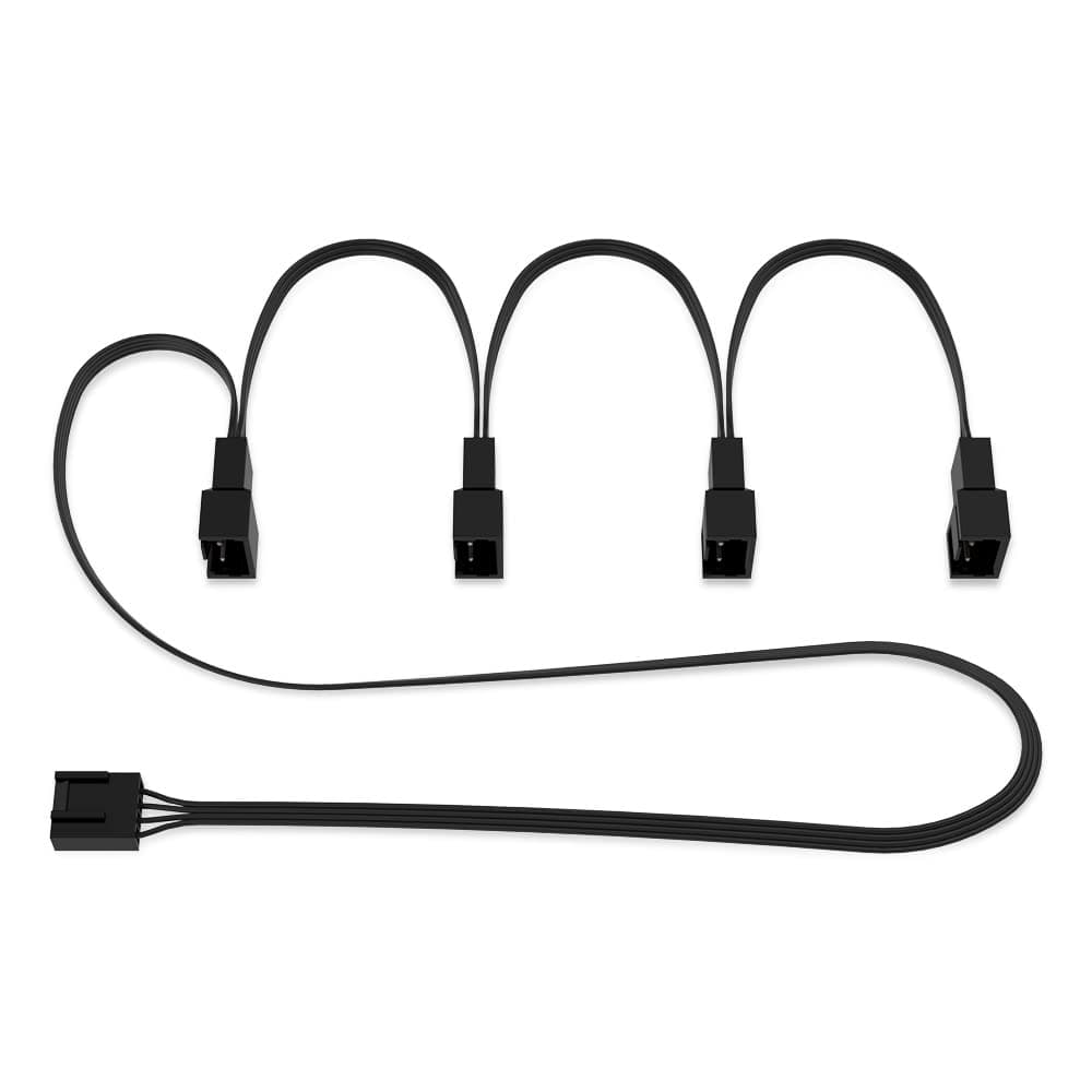 ARCTIC 4-Pin PWM Fan Splitter Cable | PST Extension for Up to 4 Case Fans | Multi-Fan Connector | Black