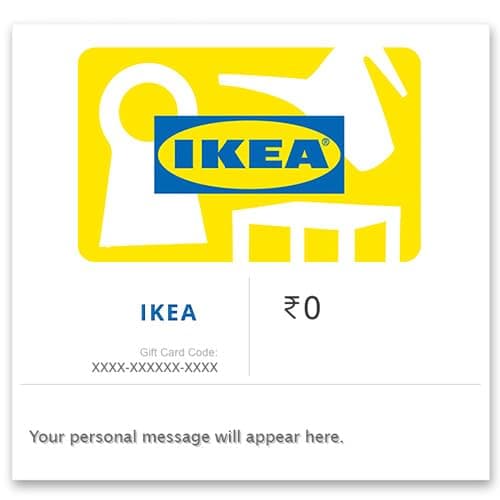 IKEA |E-Gift Card | Instant Delivery | Valid for in-store and Website purchases | Redeemable in Bengaluru, Hyderabad, Mumbai stores and Online | 1 Year validity