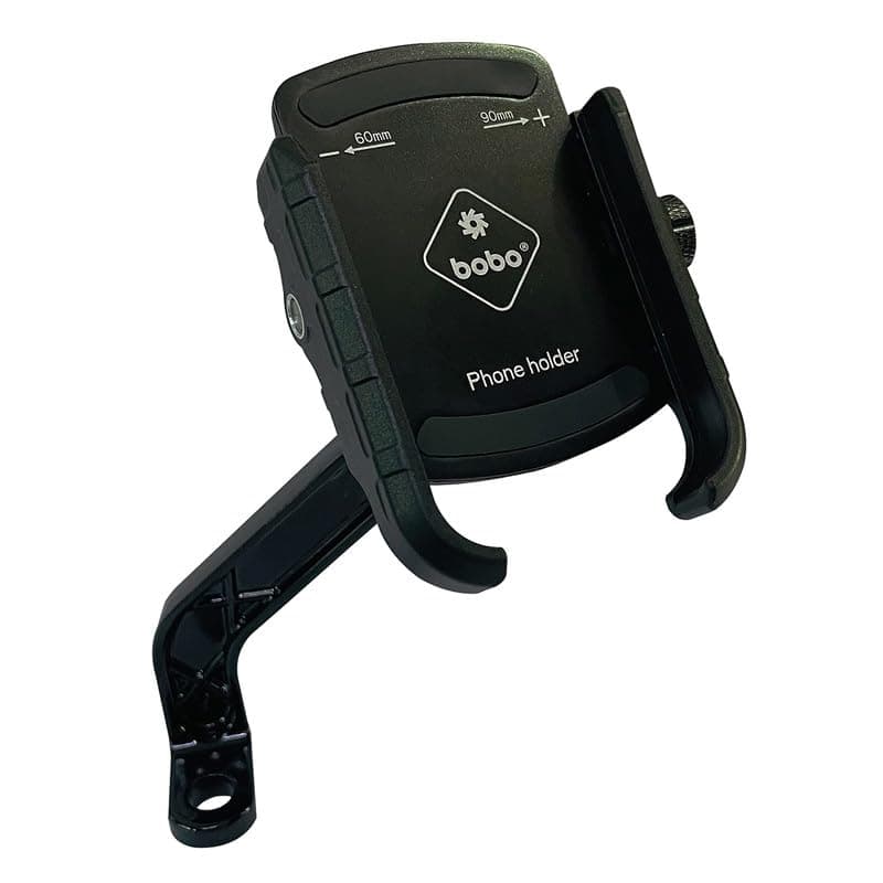 BOBO BM4M Jaw-Grip Mirror Mount Waterproof Bike/Motorcycle/Scooter Mobile Phone Holder Mount, Ideal for Maps and GPS Navigation (Black)