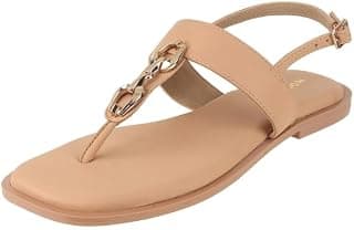 Mochi Women's Faux Leather Sandal Flat