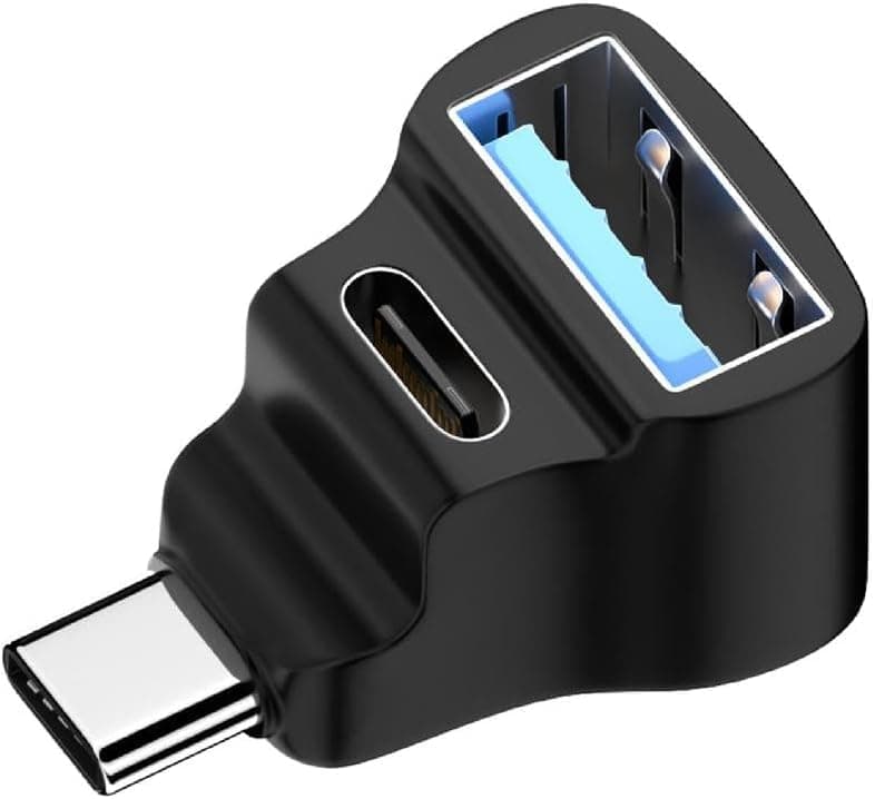 Tobo USB C Splitter Adapter with Type-C 3.1 and USB-A 2.0, Supports 100W Fast Charging 20G Data Transfer 8K@60Hz Video Output, for Steam, Phone, Laptop, Tablet Black TD-1137CC