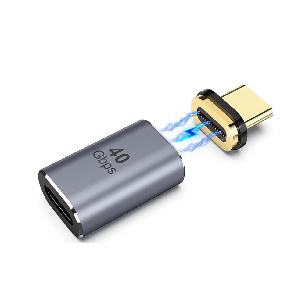 Tobo Magnetic Adapter Straight, USB4.0 C Male to C Female Magnetic Elbow 40GB Adapter, s Data Transfer Compatible with USB-C Mobile Phone,Laptops&Tablets(TD-1105TC) (Pack of 1)