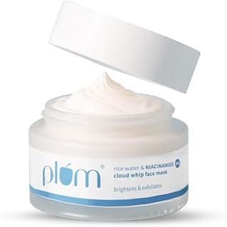 Plum 5% Niacinamide & Kaolin Clay Cloud Whip Face Mask with Rice water 50g | Removes excess oil, Brightens skin,Deeply hydrates