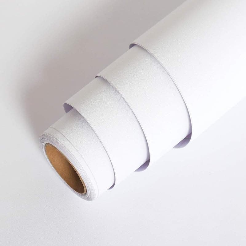 SAJYO Pure White Matt Solid Colour Self Adhesive Peel and Stick Wallpaper for Walls, Kitchen Tabletop, Almirah, Furniture, Office, etc (16x240 Inch)