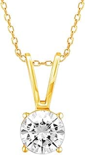GIVA 925 Silver Golden Zircon Pendant with Link Chain| Necklace to Gift Women & Girls | With Certificate of Authenticity and 925 Stamp | 6 Months Warranty