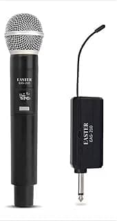kh UHF Karaoke Dynamic Wireless Microphone Single Handheld Mic with Type C Rechargeable Receiver | 6.35mm Jack | 30 50m Cordless Range