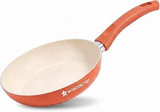 Wonderchef Natura Ceramic Fry Pan for Cooking, 24cm, 1.8L, Non-Toxic Chemical-Free Coating, PFOA/PFAS-Free, for Kitchen, Scratch-Resistant, Gas & Induction Compatible, 2-Yr Warranty, Peach