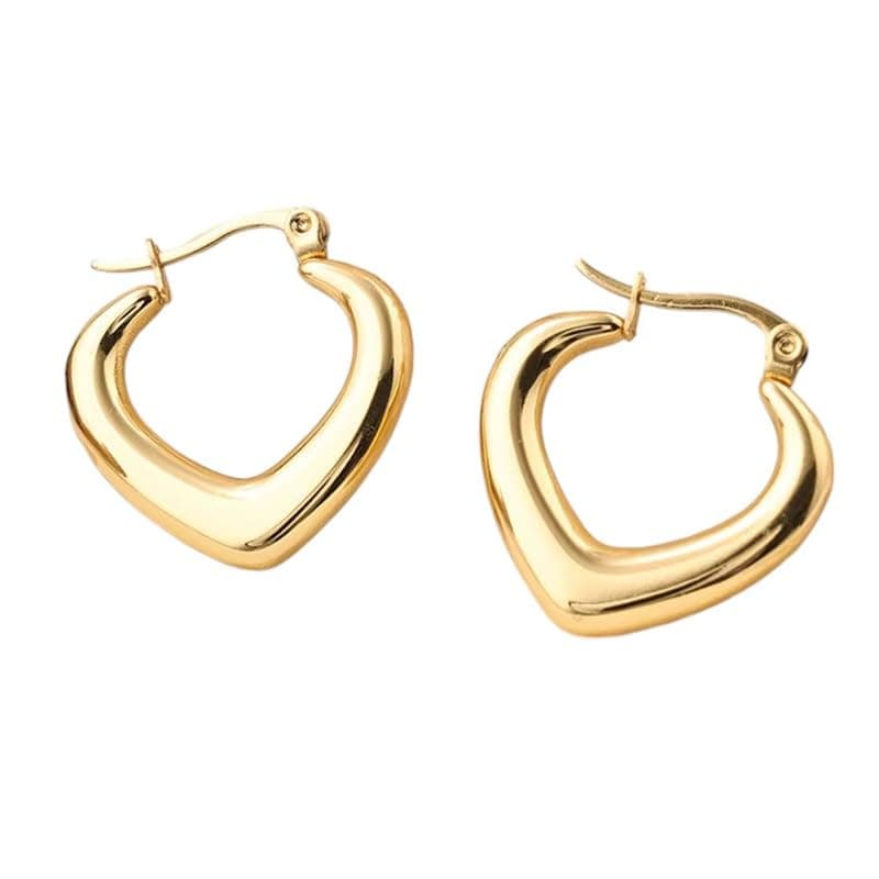 Trendy Gold Plated Geometric Hoop Earrings for Women and Girls