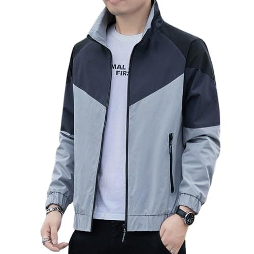Caraba Mens Trending Lightweight Windcheater Nylon Stylish Full Sleeves Stand Collar Water Resistant Winter Sports Jacket