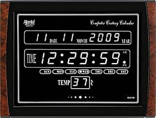 Ajanta Quartz Abstract Plastic OLC-104 LED Digital Clock (Standard, Black, White)