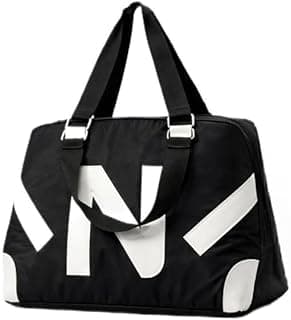 Generic Tote Bag with Bold Geometric Print for Women, Black and White, Waterproof Lightweight Shoulder Bag with Zipper Pocket, Two Way Carry Handles, Multipurpose for Office Work Travel Grocery