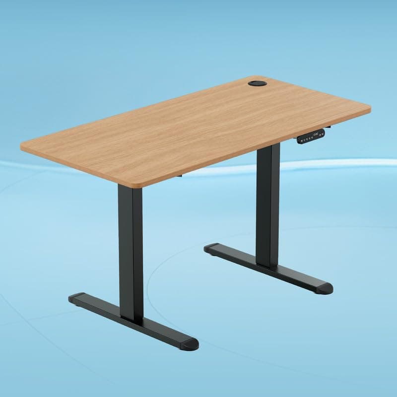 The Sleep Company - AeroPlus Electric Height Adjustable Desk | Ergonomic Work from Home Table | 4 Memory Presets | 2 Years Warranty | 1600 x 700 Thick Top | Free Installation | Oak & Black