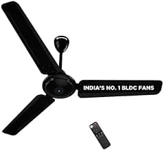 atomberg Ameza Remote Controlled 1200mm BLDC Ceiling Fan | BEE 5 Star | High Air Flow | Low Noise | Power Saving | Timeless Design with 2 Year Warranty | Gloss Black