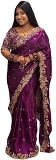 Generic NLR Fashion Women’s Embroidered Designer Saree with Heavy Sequence Work and Matching Blouse Piece | Party And Traditional Ethnic Saree for Wedding & Festive Occasion