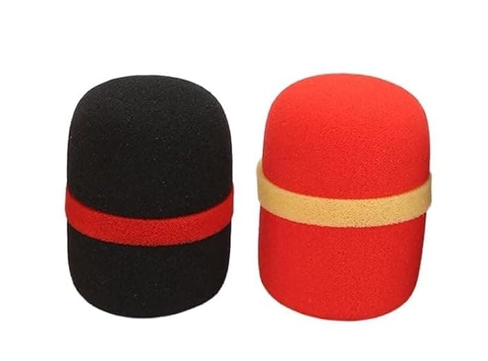 kh Colorful Foam Mic Cover Handheld Microphone Windscreen, Foam Mic Windscreen with Color Ring for Mic Noise Reduction, Sponge Foam Cover Shield Protection for Most Standard Mic (Pack of 2)