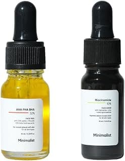 Minimalist AHA BHA PHA 25% Peeling Solution + 10% Niacinamide Serum with Zinc Mini Combo | Acne Marks Removal, Oil Control, Pore Minimizing & Skin Brightening Combo for Oily & Acne-Prone Skin