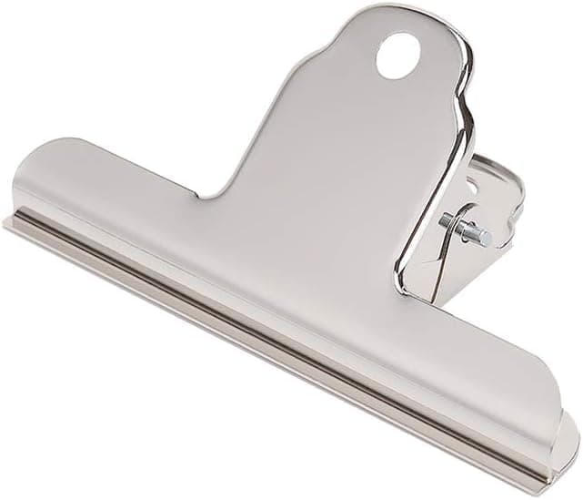 True-Ally 3 pcs Heavy Duty Big 145 mm 6 inch XXL Size Paper Round Binder Bulldog Paper Clip clamp for Office, Home, School, Drawing, Kitchen | Stainless Steel | Free Carrying Pouch (3) (12)
