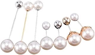 Kofati 7PCS Artificial Pearl Brooch Pins, Sweater Shawl Clips Pearls Brooch Safety Pins for Girls Women Dresses Clothing Decoration Accessories