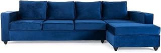 Wakefit 3 Seater Sofa Set | 3 Year Warranty | Velvet Blue Sofa for Living Room - Napper