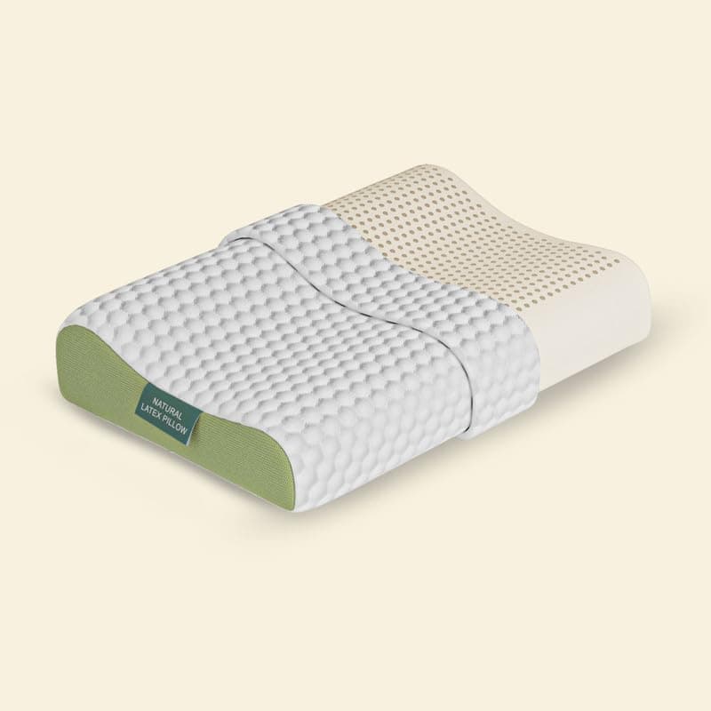 SleepyCat Contour Natural Latex Pillow | Cervical Support & Spine Alignment | Hypoallergenic & Cooling | GOLS-Certified 100% Organic Latex | 24 x 16 inches