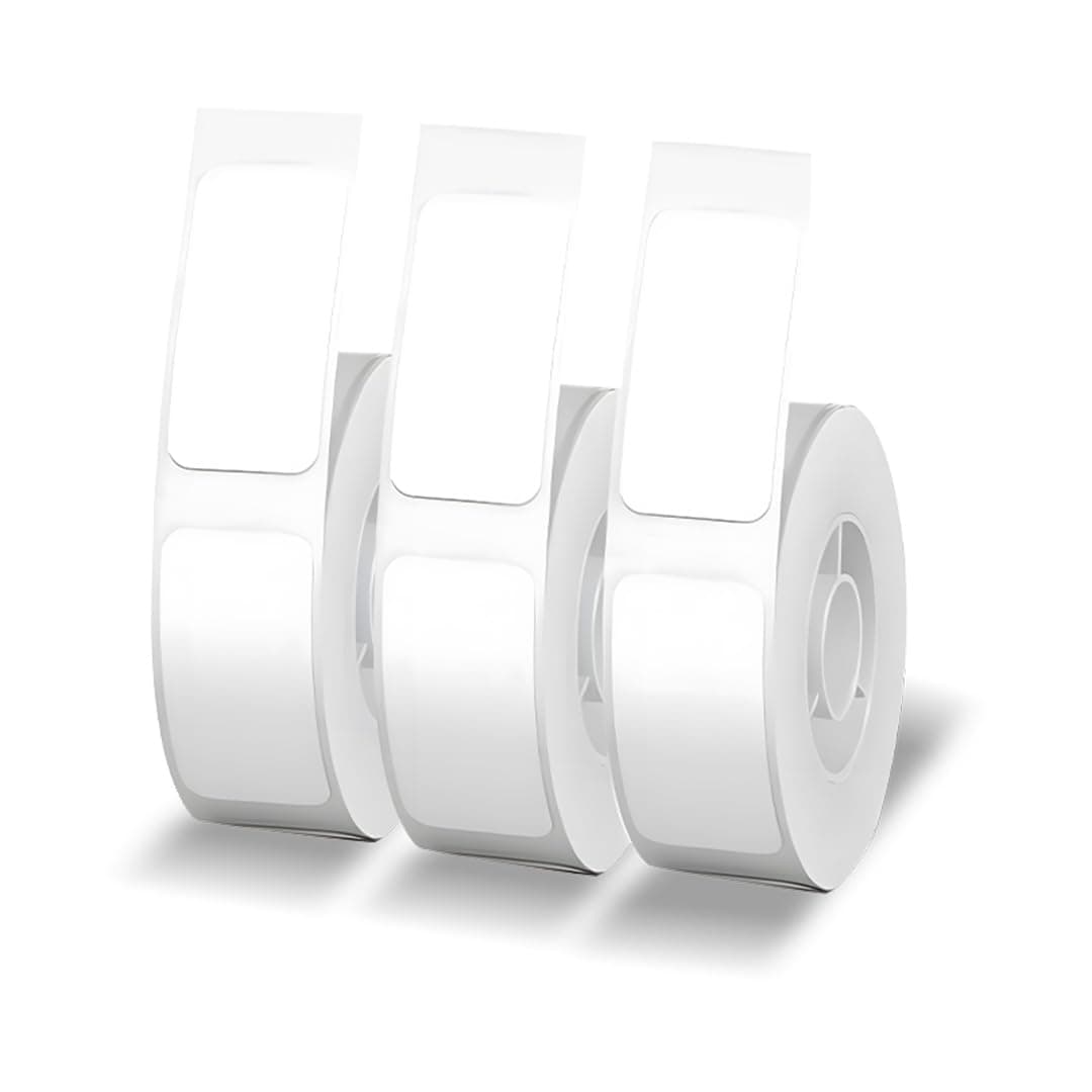 Helett® Ziplabel Compatible Label Tape - 12mm x 30mm (3/8" x 1 3/16 ") | Direct Thermal Self-Adhesive Labels | 210 Labels Per Roll | Designed for HE24 Printer (No NFC Tag Required) | Pack of 3 Rolls