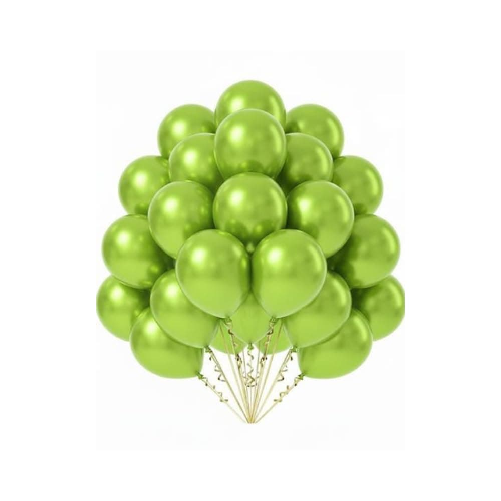 Balloons Pack of 50 | Birthday Decoration Kit Balloons for Birthday, Happy Birthday Balloon Decoration Kit, Baby Shower & Anniversary Party Decorations | Metallic Balloons for Decoration (Light Green)
