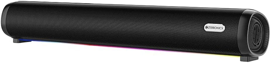 ZEBRONICS Wireless Bluetooth Soundbar, 42 Watts, Upto 11h Playback, Dual 57mm Drivers, Dual Passive Radiators, TWS, Call Function, Type-C Charging, USB, AUX (Vita Bar 301)