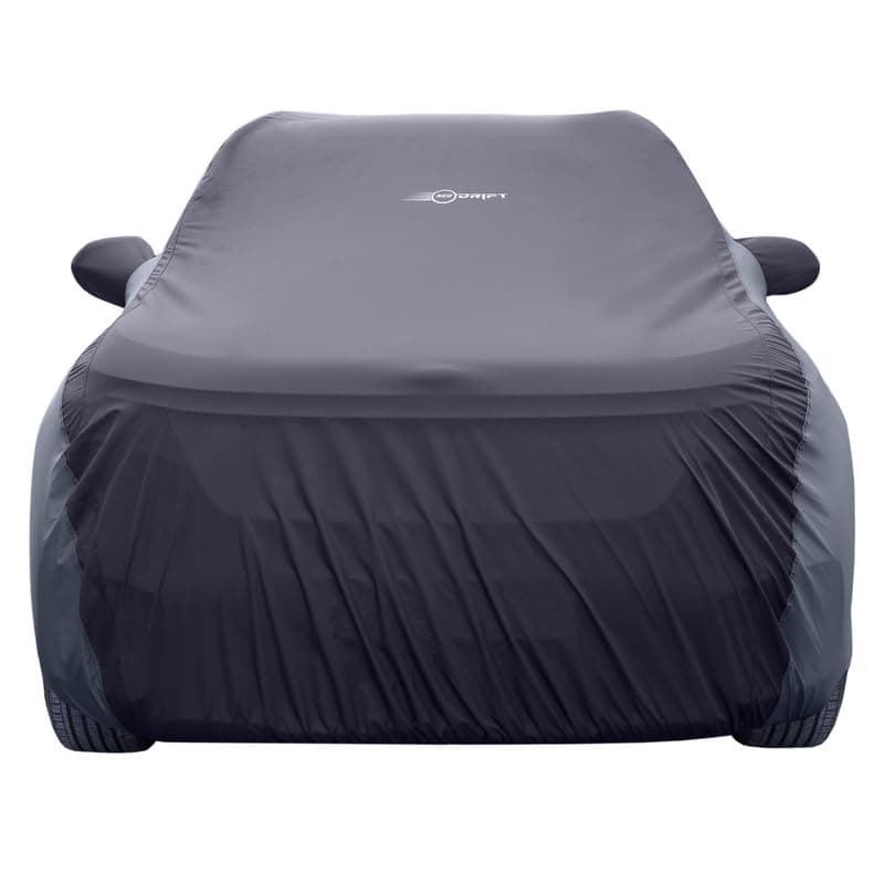 NEODRIFT 'SuperTech' Car Cover for Mahindra Thar (100% Water-Resistant, All Weather Protection, Tailored Fit, Multi-Layered & Breathable Fabric) (Colour: Black+D.Grey)