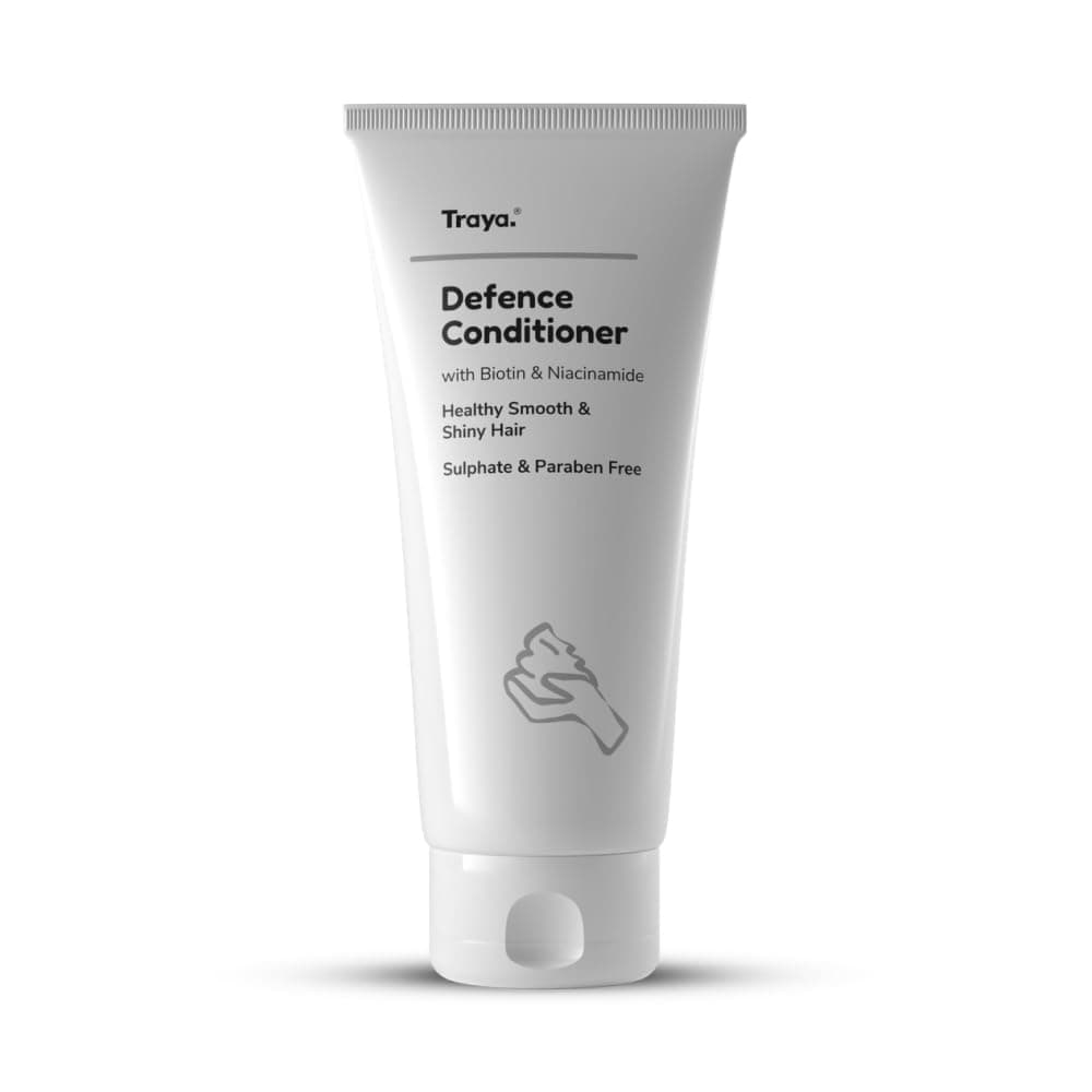 Traya Defence Conditioner | For Deep Moisturizing, Hair Growth & Hair Fall Control - Mild Formula | Consist Biotin & Niacinamide | 100g, 1 Count