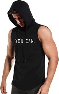 Sleeveless Hoodie for Men Dry Fit Vest Gym Wear Graphic Printed Stylish Round Neck Running Sando