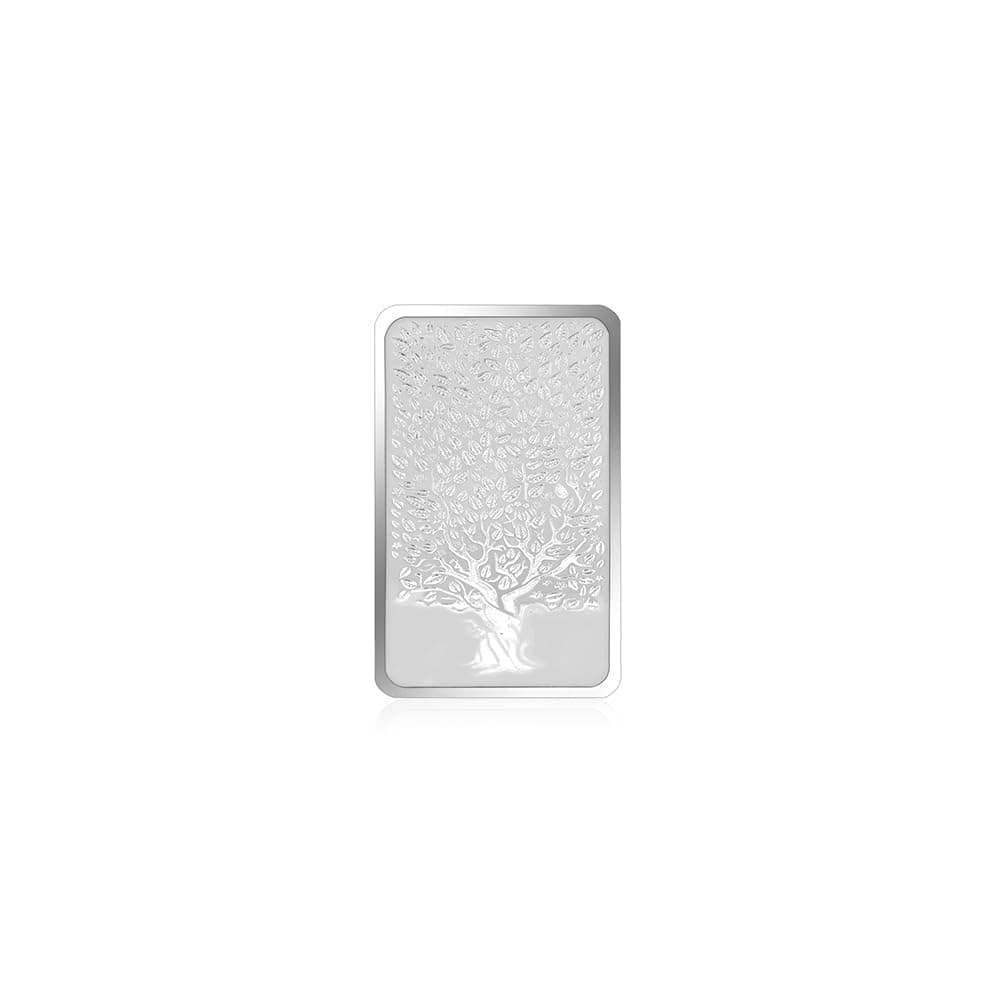 TOUCH925 Pure 999 Silver 10g Banyan Tree Coin | Rectangular Bar Design, Coins 10 Gram for Gift, Engraved Collector's in Acrylic Case, Ideal for Festive, Shagun, Pooja Gift
