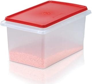 Tupperware TRK085 Plastic Rice Keeper - 5 kg, Red.
