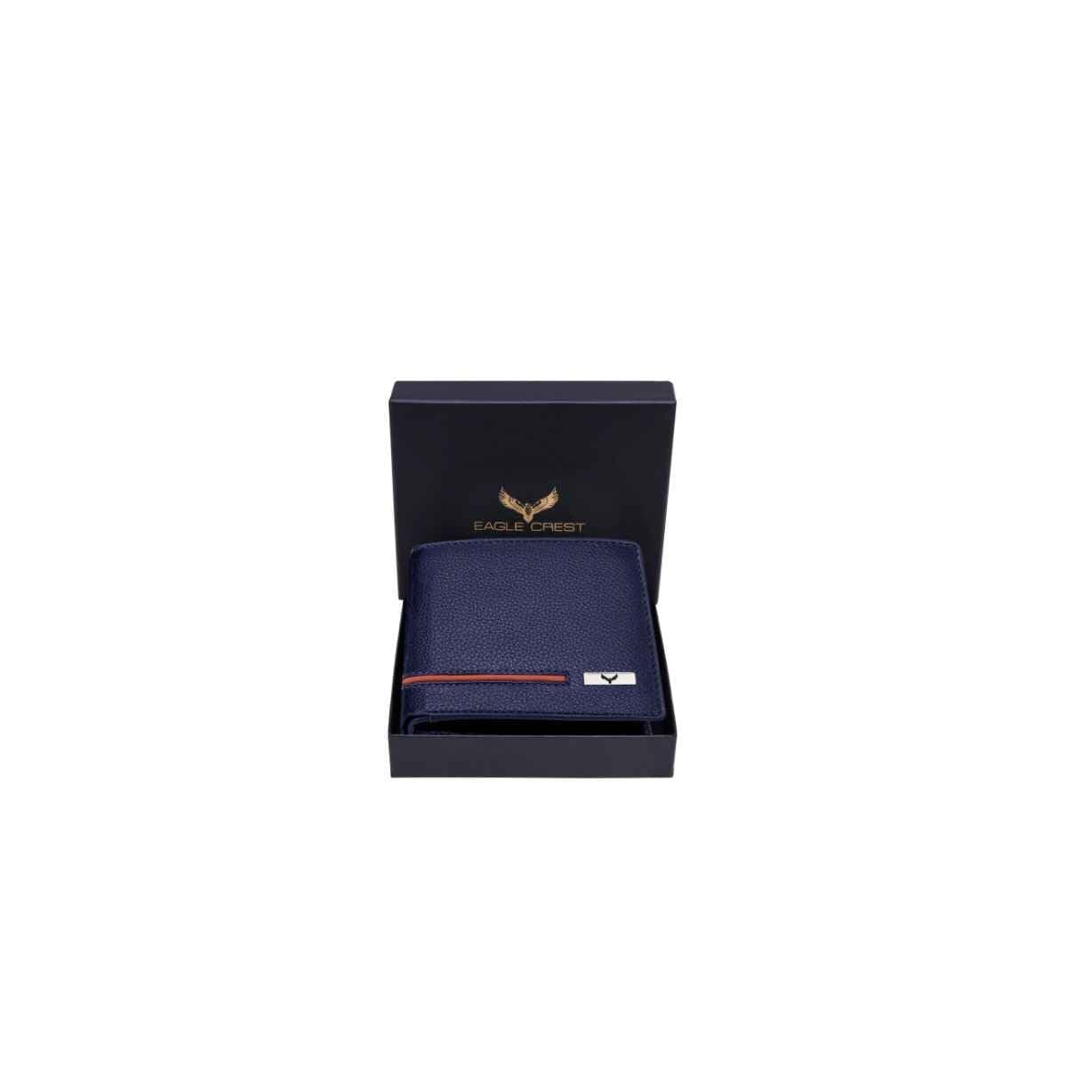 Eagle Crest Paul Blue/Orange Leather Wallet for Men