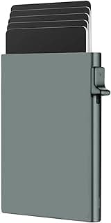 VOGARD Aluminium Pop-Up Slim Card Wallet for Men & Women | RFID Blocking, Minimalist Design, Holds Up to 6 Cards (Grey)