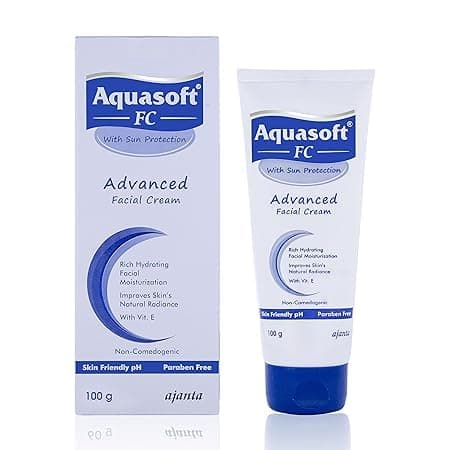 Aquasoft Facial Cream | Moisturizer for Acne-prone Skin | Lightweight | Aquaxyl & Vitamin E | Non-greasy | Deep Hydration | Non-Comedogenic| Paraben-free | Sun Protection | Non-irritant | 100 g