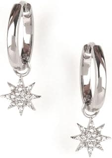 Shaya by Caratlane | 925 Silver|12 mm City of Stars Hoop Earrings | Gifts for Womens & Girls